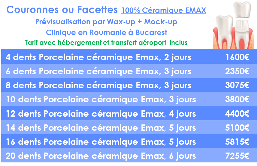 Prix couronne dentaire en Roumanie